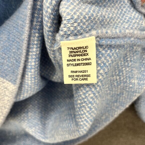 Jessica Simpson Sweater womens Large Blue Cropped Check Soft Oversized - Picture 9 of 15